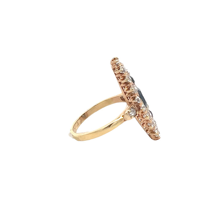 Edwardian Sapphire and Diamond Ring | 18K Rose Gold